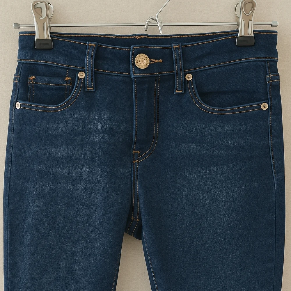 STS Blue High Rise Ankle Skinny Jeans 27L Dark Wash Fall Winter Quiet Luxury - Picture 7 of 10